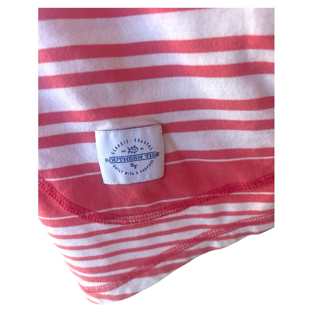 Southern Tide women’s long sleeve pullover stretch size large orange white hood - Picture 2 of 5